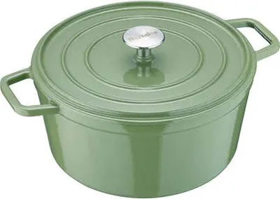 Produktbild von Bräter/Kochtopf  26 cm, rund, Gusseisen, grün - b.iron