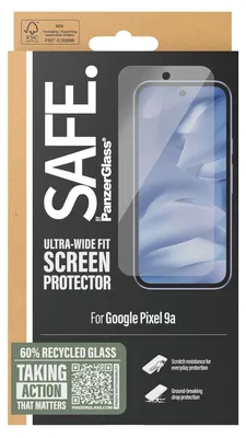 Obrázok produktu pre PanzerGlass SAFE. by ® Screen Protector Google Pixel 9a | Ultra-Wide Fit, Google, Google - New Pixel 8a 5G, Suché aplikovanie, Odolné proti poškriabaniu, Odolný proti nárazom, Priehľadná, 1 kusov