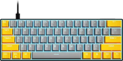 Produktbild von OUTEMU USB-kabelgebundene mechanische Tastatur mit 61 Tasten, LED-Hintergrundbeleuchtung, unterstuetzt Hot-Swap-blauen Schalter/roten Schalter