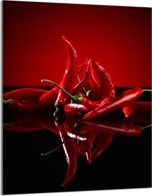 Produktbild von Herdabdeckplatte 40x52 Glaskeramikkochfeld Abdeckung Spritzschutz Glasplatte Deko Schneidebrett, Chilli Rot