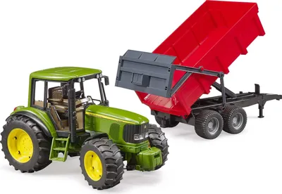 Produktbild von bruder 02057 John Deere 6920 + Wannenkippanhänger (rot)