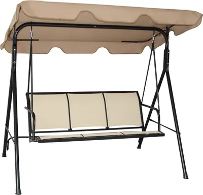 Produktbild von Famanu Schaukelbank 3-Sitzer mit Sonnendach - Beige