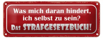 Produktbild von Blechschild Spruch 27x10cm was daran hindert selbst zu sein Dekoration