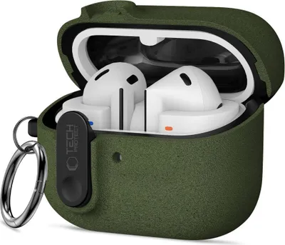Obrázek produktu pro Ochranné pouzdro pro Galaxy Buds 3 / 3 FE / 3 Pro, Tech-Protect Slim Hook, tmavě zelené
