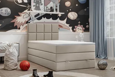 Produktbild von VELAR Boxspringbett mit bettkasten "OLAF PREMIUM", 120 cm, Beige