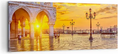 Produktbild von Bild auf Leinwand - Leinwandbild - Venedig Stadt - 100x40cm - Wand Bild - Wanddeko - Wandbilder - Leinwanddruck - Bilder - Kunstdruck - Wanddekoration - Leinwand bilder - Wandkunst - AB100x40-3665
