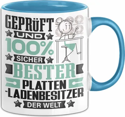 Produktbild von Plattenladenbesitzer Geschenk Lustiger Spruch für Plattenladenbesitzer Geschenkidee Bester Plattenladenbesitzer Der Welt (Blau)