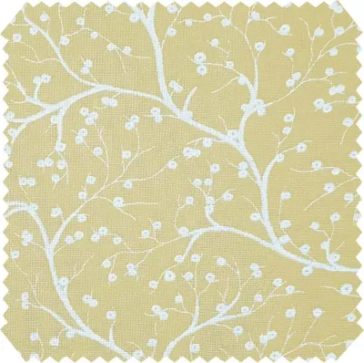 Productafbeelding van novely® HANAU TWIG - Decoratiestof met bloemenprint - Duurzame meubelstof - Gemakkelijk te onderhouden, verkrijgbaar per meter - Kleur: 02 Mosterdgeel