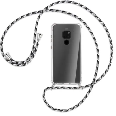 Produktbild von Handykette Backcover-Schutzhülle mit Band (Metall silberfarben) für Huawei Mate 20 - pink/mint