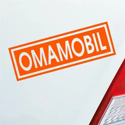 Produktbild von Auto Aufkleber Omamobil Oma Opa Enkel Familie Liebe 15x5 cm Orange Sticker Heckscheibenaufkleber