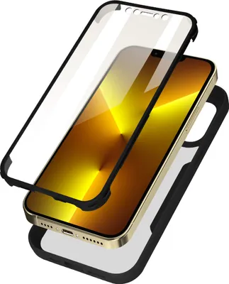 Produktbild von Avizar, Rundum-Schutzhülle mit Silikon Bumper für Apple iPhone 13 Pro, Schwarz