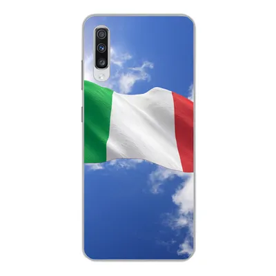 Produktbild von MuchoWow® Handyhülle Schutzhülle Hülle für Samsung Galaxy A70 Die Flagge Italiens weht am Himmel Silikon Softcase Handy Hülle - Schutzhaube