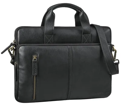 Image de Sacoche pour ordinateur portable en cuir, pour écrans de 13,3 à 14 pouces