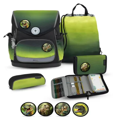 Produktbild von Belmil Compact Plus Premium Schulranzen Set 5-teilig "Black Green"