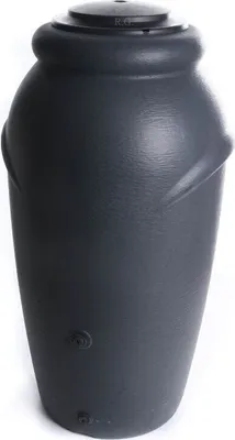 Produktbild von Fortena Regenwassertonne 210L Regentank Amfora Regenbehälter Regentonne höhe 113x56x59,6cm Wassertank (Anthrazit)
