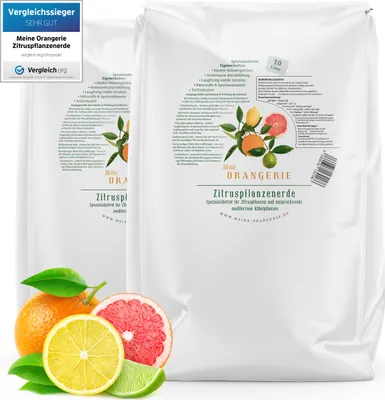 Produktbild von Meine Orangerie Zitruserde und mediterrane Pflanzenerde [20l] - Spezial-Zitronenerde mit Zitrusdünger - Pflanzerde für anspruchsvolle mediterrane Kübelpflanzen wie Olivenbaum, Oleander, Avocado Erde