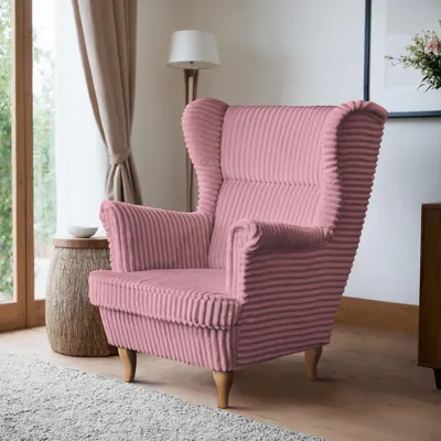 Produktbild von Sessel Moderner, bequemer, weicher, eleganter Sessel FELIX Farbe: Hellbeige(Tilia62)/ Beine:buche