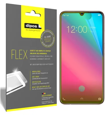 Produktbild von 3x Vivo V11 Schutzfolie Folie, 100% Displayabdeckung, dipos Flex