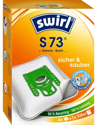 Produktbild von Swirl Staubbeutel S 73, Staubbeutel, Universal, Weiß, Siemens, 239 mm, 167 mm