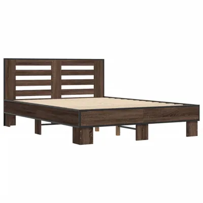 Produktbild von Bettgestell Braun Eichen-Optik 120x200 cm Holzwerkstoff Metall