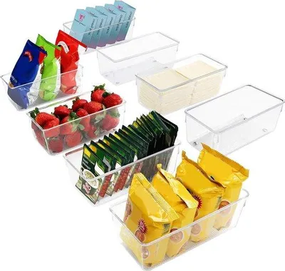 Produktbild von Famanu Aufbewahrungsboxen - Vielseitig einsetzbar - 8 Stück - 20 cm Länge - Transparent