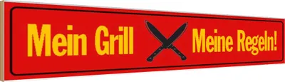 Produktbild von vianmo Holzschild 10x46 cm mein Grill meine Regeln Dekoration