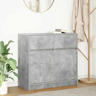 Produktbild von vidaXL Sideboard mit Schublade Betongrau 80x34x76 cm Holzwerkstoff