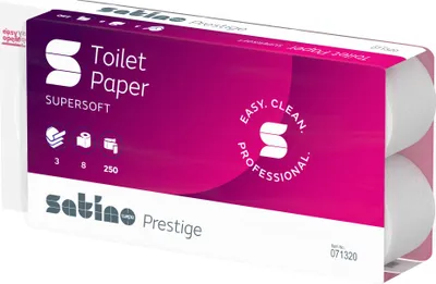 Produktbild von Satino Toilettenpapier - 3-lagig - 144 Rollen - weiß - recycled - Klopapierrollen