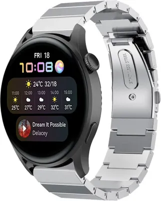 Produktbild von Strap-it Huawei Watch 3 (Pro) Metallarmband (Silber)