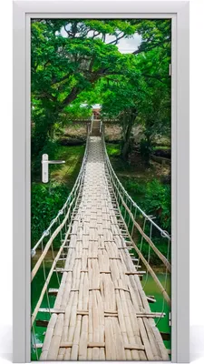 Produktbild von Tulup Türaufkleber 85x205 cm Dekorative Aufkleber Selbstklebend Wasserdichte Tapete Abnehmbar Schlafzimmer Wohnzimmer Wohnkultur - Hängebrücke