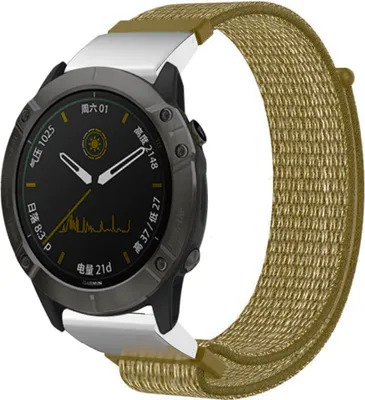 Produktbild von Strap-it Nylonarmband passend fur Garmin Fenix ​​​​5/6 (olivgrün)