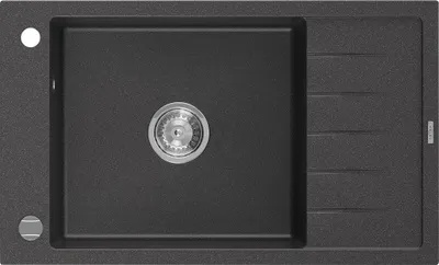Immagine prodotto di Mexen Elias lavello in granito 1-vasca con sgocciolatoio 795 x 480 mm, nero maculato, sifone cromato - 6511791005-76
