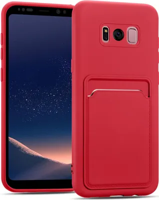 Immagine prodotto di Custodia per cellulare per Samsung Galaxy S8 cover protettiva in silicone con slot per schede Slim Wallet Case, rosso