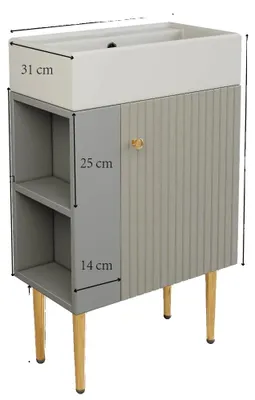 Produktbild von Badezimmermöbel, platzsparendes Design, einfache Montage, Silber