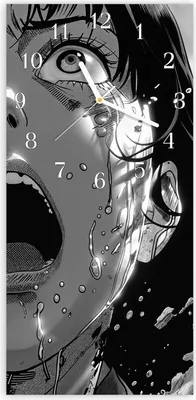 Produktbild von Wanduhr aus Glas mit Motiv Schreiender Ausdruck- 30 x 60 cm - inkl. Aufhängesystem