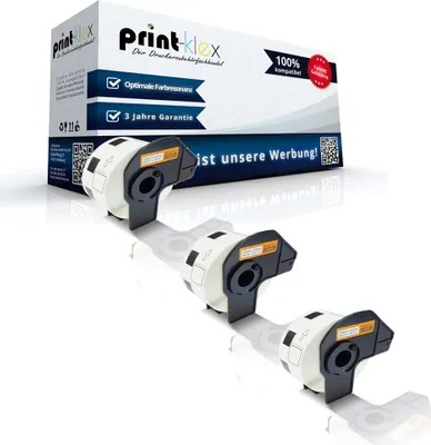 Produktbild von Print-Klex 3x Kompatible Etiketten-Rollen kompatibel mit Brother P-Touch DK-11221 P-Touch QL1000Series P-Touch QL1050 P-Touch QL1050N P-Touch QL1060N DK11221 23mm x 23mm Office Plus Serie