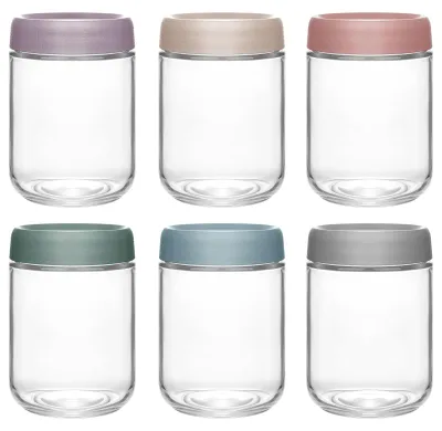 6 Vorratsgläser 500 ml mit Deckel, Einmachgläser aus Glas, Meal Prep
