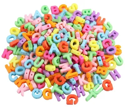 Produktbild von Buchstabenperlen - 400 Stück - Für DIY Schmuck und Bastelarbeiten