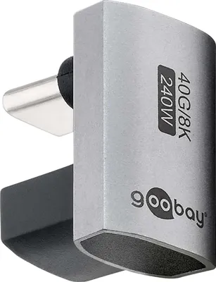 Produktbild von goobay USB-C Adapter 240W 40 Gbit Verlängerung 180° U-Form USB4 (Stecker auf Buchse) / USB 4.0 Adpter 8K@60 Hz, abwärtskompatibel USB 3.1, USB 2.0/744