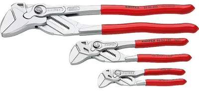 Produktbild von KNIPEX Zangenschlüssel-Satz 3-teilig 125 mm 180 mm 300mm Zangenset Zange Werkzeug