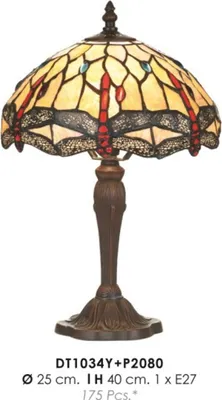Produktbild von Casa Padrino Tiffany Hockerleuchte Bunt Ø 25 x H. 40 cm - Handgefertigte Tiffany Tischleuchte