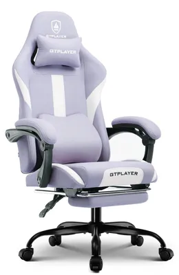 Immagine prodotto di Sedia da gaming e da ufficio - Sedia girevole ergonomica GT905 - Tessuto traspirante - Regolabile in altezza - Braccioli - Rotelle - 150 kg - 55×55×130 cm - Viola
