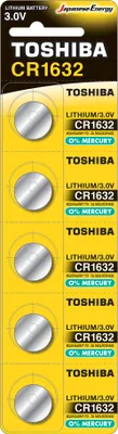 Zdjęcie produktu dla Toshiba CR1632 PW BP-5N, Jednorazowa bateria, CR1632, Lit, 3 V, 5 szt., Blister