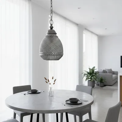 Productafbeelding van Hanglamp Toulon grijs glas, AI-gegenereerde afbeelding