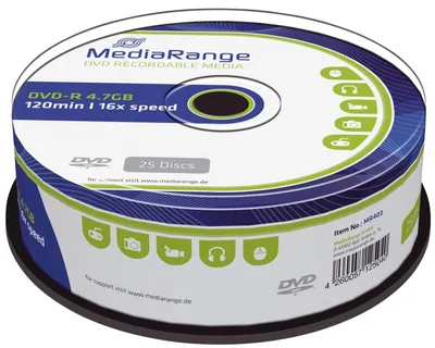 Image de MediaRange DVD-R 4.7GB 25pcs broche 16x