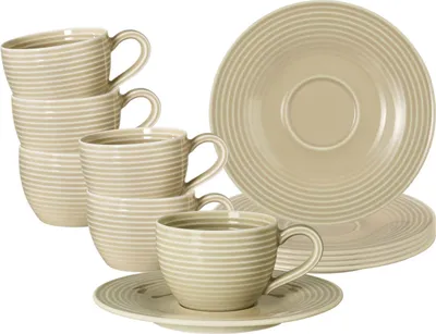Produktbild von Seltmann Weiden Beat Sandbeige Espressotasse + Untertasse 6er Set