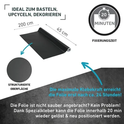 Produktbild von Klebefolie Unimatt schwarz - 45x200cm