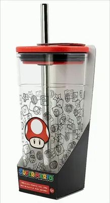 Produktbild von Nintendo - Super Mario - Toad - Trinkbecher mit Edelstahl Strohhalm - 540 ml