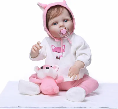 Image de 22" Corps entier Silicone Vinyle Reborn Baby Dolls Enfants Anatomiquement Correct