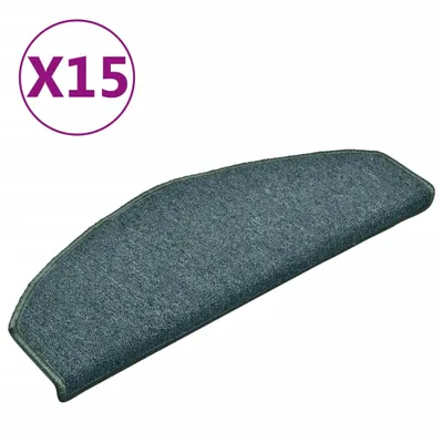 Produktbild von vidaXL Stufenmatten 15 Stk. 65x24x4 cm Dunkelgrün Halbrund Groß